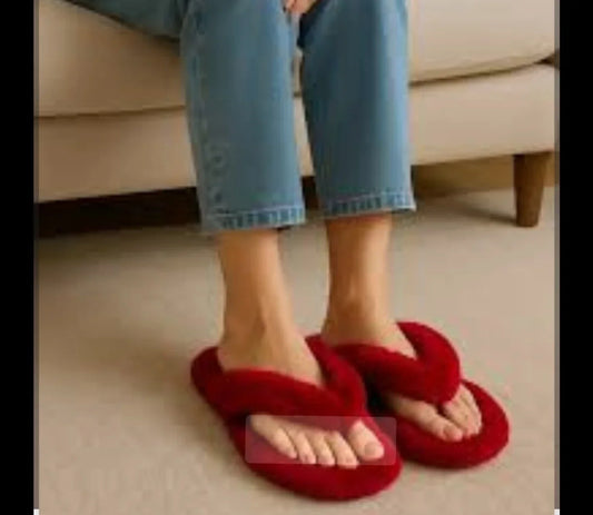 Aadriasole Women Flip Flops (Maroon , 8)